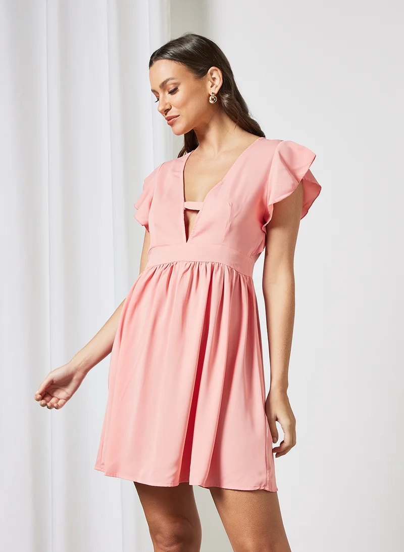 LABEL RAIL Cap Sleeve Mini Dress