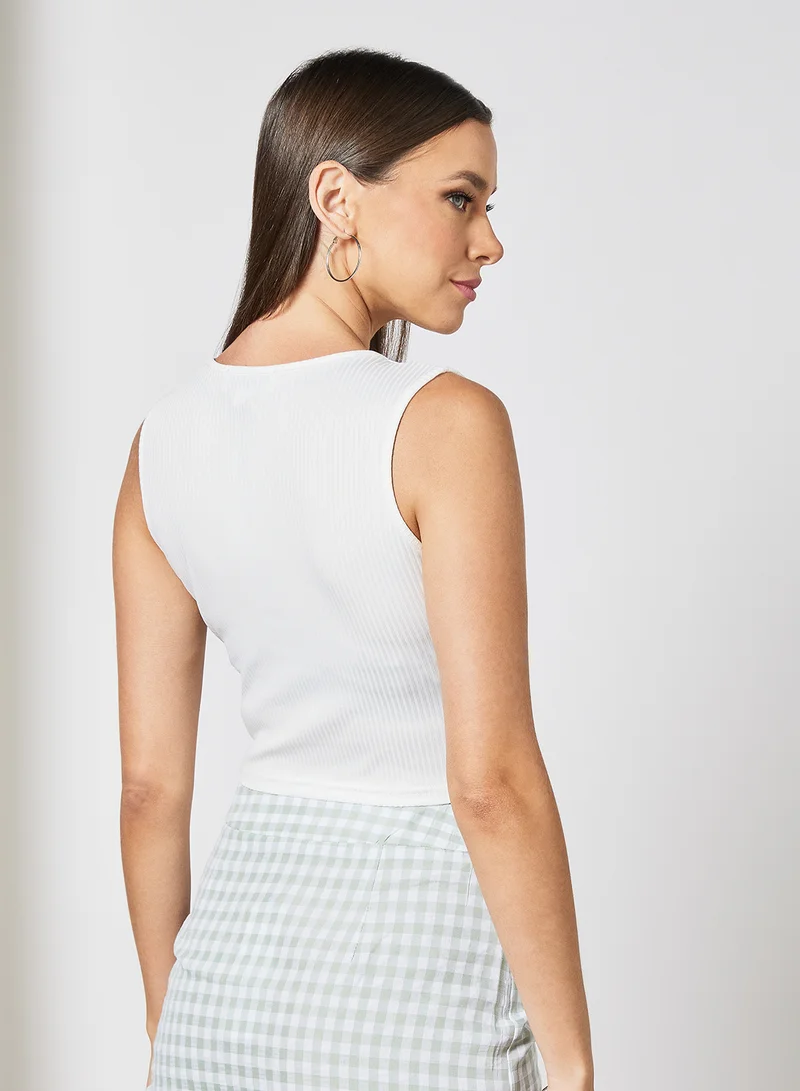 LABEL RAIL Ruched Front Crop Top