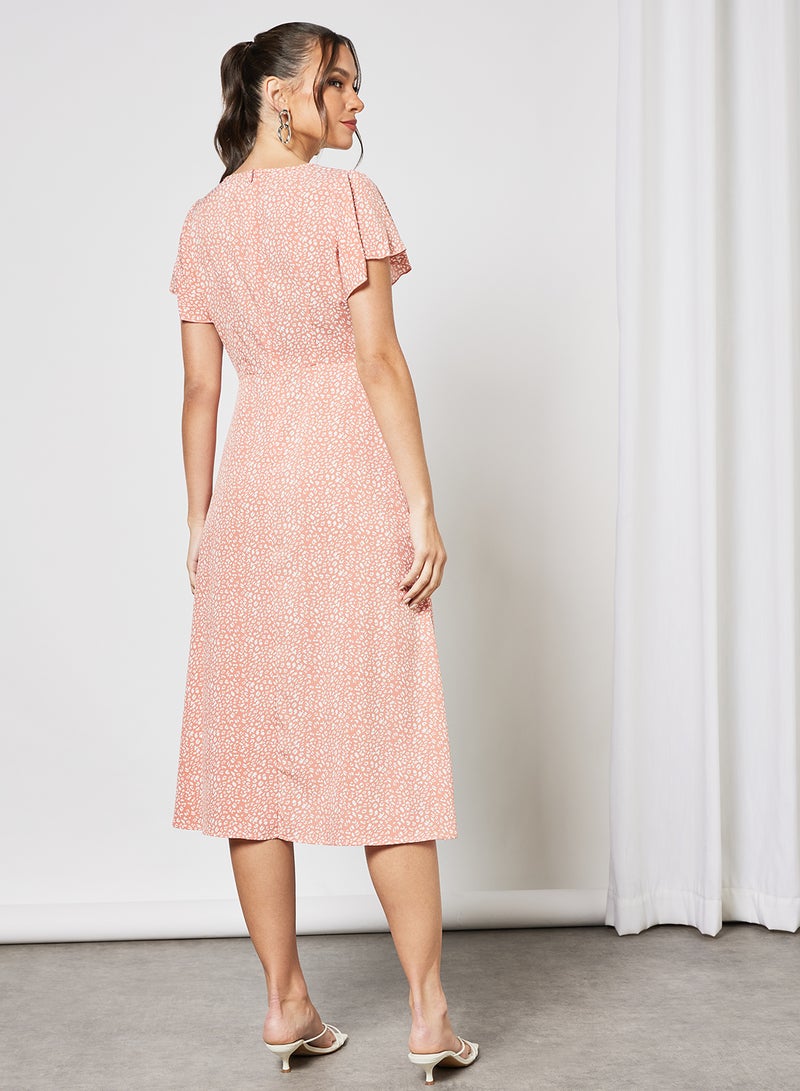 LABEL RAIL - All-Over Print Midi Dress Pink - Image 1