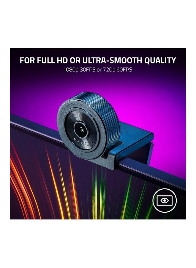 RAZER - Kiyo X Full HD Streaming Webcam RAZER19-04170100-R3M1BLK - Wired - Image 1