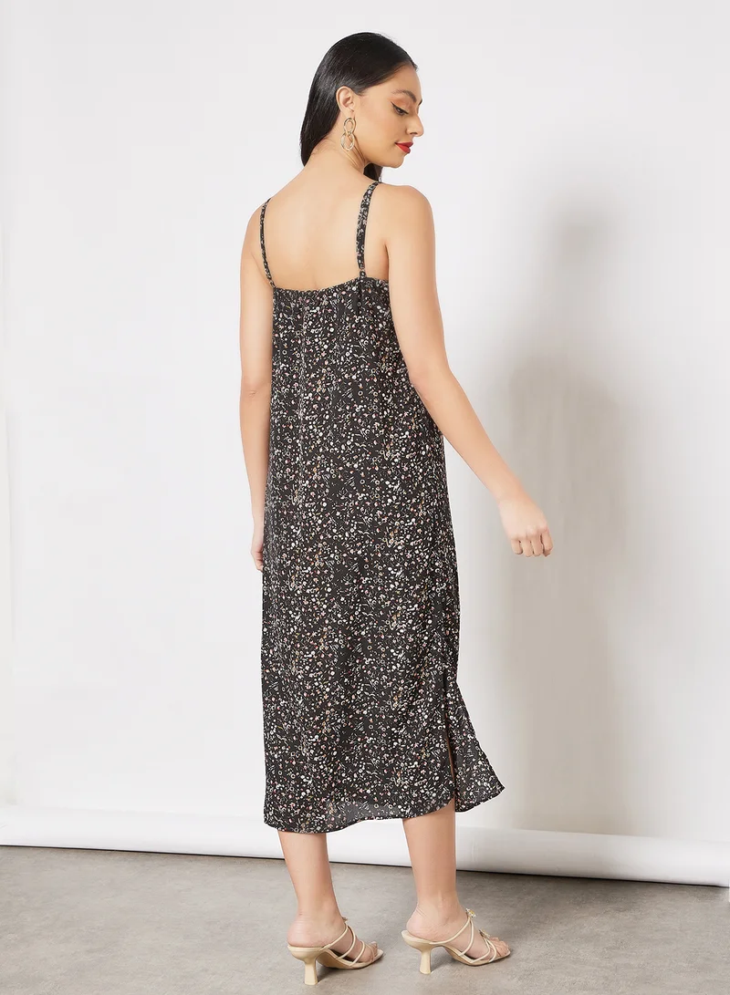 Label Rail Floral Print Midi Dress