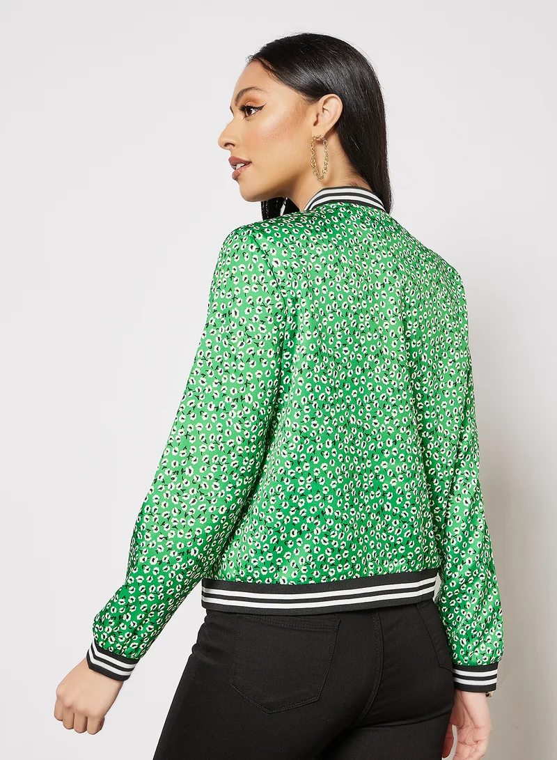 LABEL RAIL Floral Print Bomber Jacket