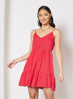 Polka Dot Mini Dress Red