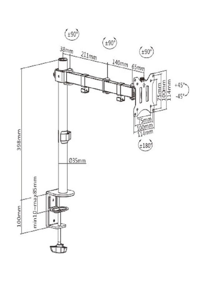 هامود حامل جداري مفصلي للشاشة مقاس 13-32 بوصة باللون الأسود أسود - Image 2