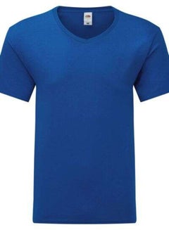FRUIT OF THE LOOM Iconic 150 V-Neck T-Shirt Royal Blue  - Image 2