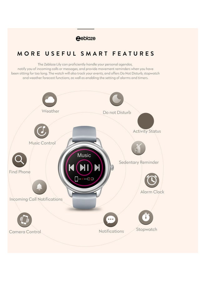 Zeblaze Lily Women Smartwatch 1.1-inch Full-Touch Colour Screen Health Monitor Dark Bronze  - Image 4