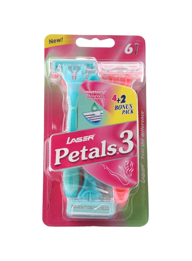 6 Pieces Petals3 Aloevera Razors Pack - v1634711176/N12277004A_1