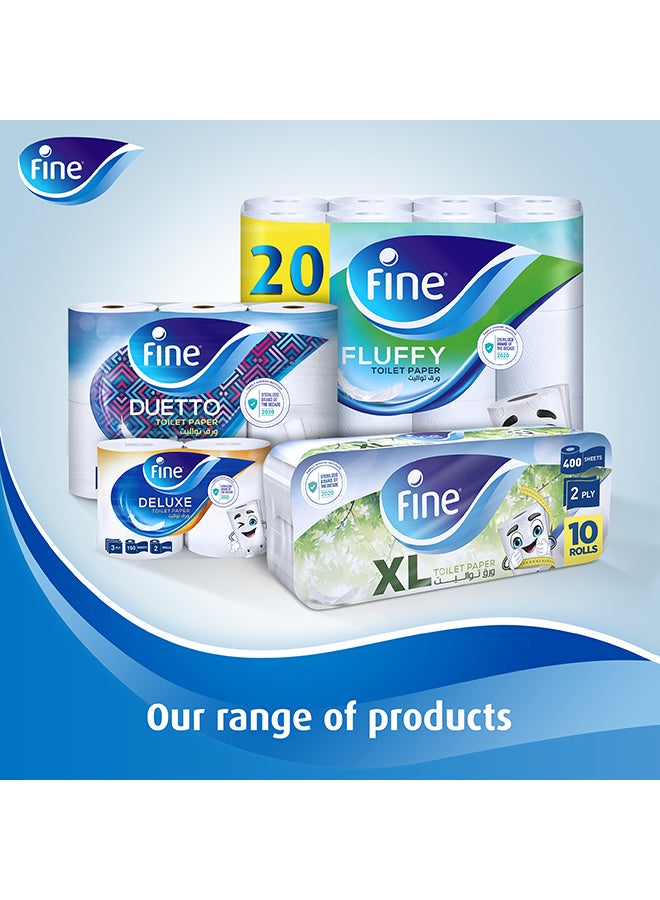 Fine - Comfort Toilet Paper 2 Ply, 8 Rolls x 180 Sheets White - Image 1