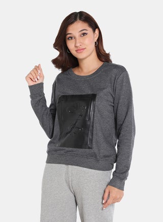 Pop-Over Pullover Grey