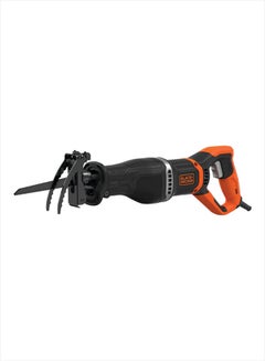 BLACK+DECKER Reciprocating Saw with Removeable Branch Holder, 750W, 7 A, Corded, 2 x Blades, Orange/Black - BES301K-GB, Orange/Black 2.2kg  - Image 1