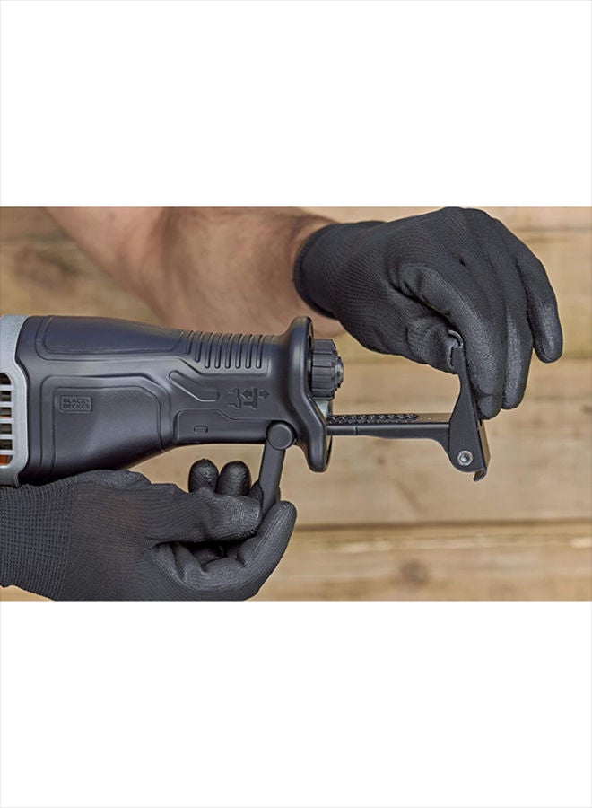 BLACK+DECKER - Reciprocating Saw with Removeable Branch Holder, 750W, 7 A, Corded, 2 x Blades, Orange/Black - BES301K-GB, Orange/Black 2.2kg - Image 1