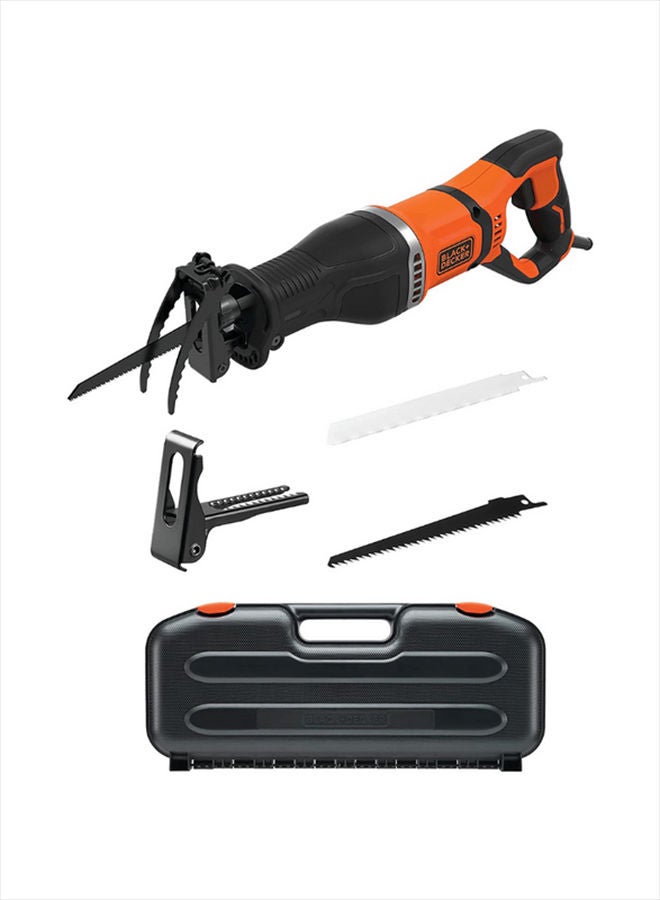 BLACK+DECKER Reciprocating Saw with Removeable Branch Holder, 750W, 7 A, Corded, 2 x Blades, Orange/Black - BES301K-GB, Orange/Black 2.2kg  - Image 4