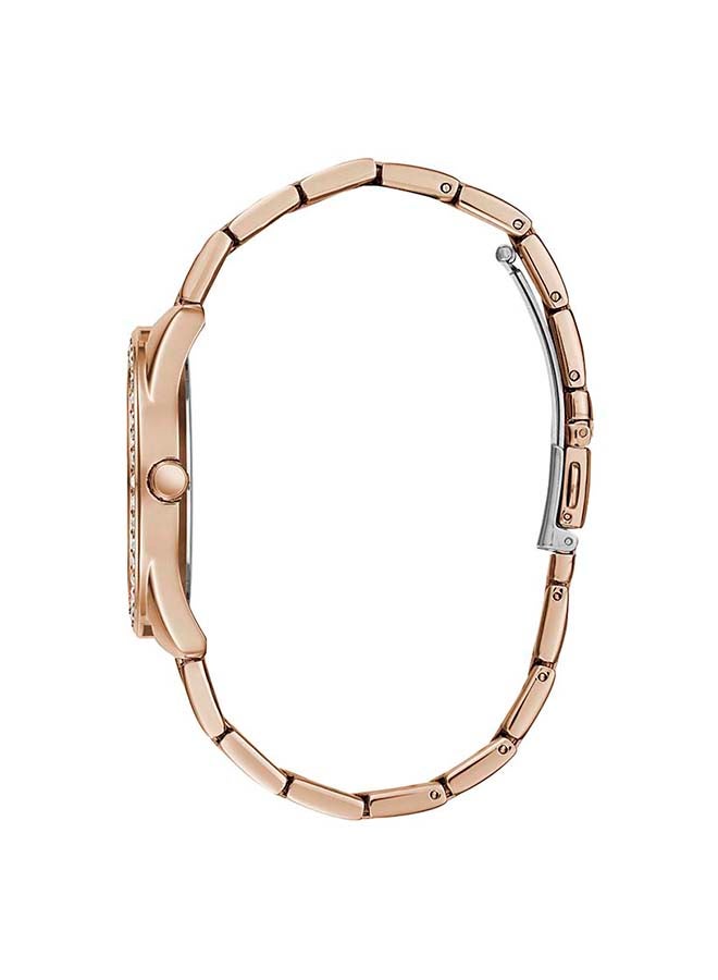 جس ساعة يد بعقارب وسوار من الإستانلس ستيل طراز W1201L3 - قياس 40 مم - لون ذهبي للنساء - Image 2