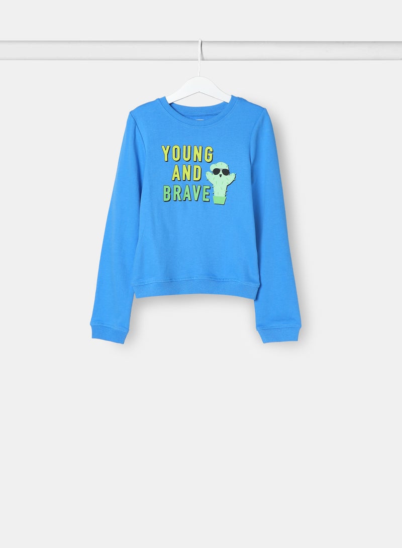 NEON Casual Round Neck Pullover Blue  - Image 1