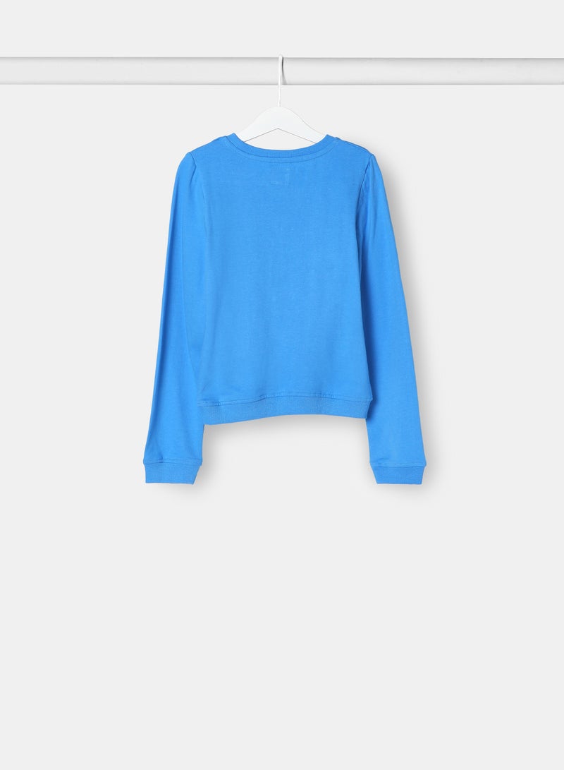 Casual Round Neck Pullover Blue - v1634716720/N48778467V_2