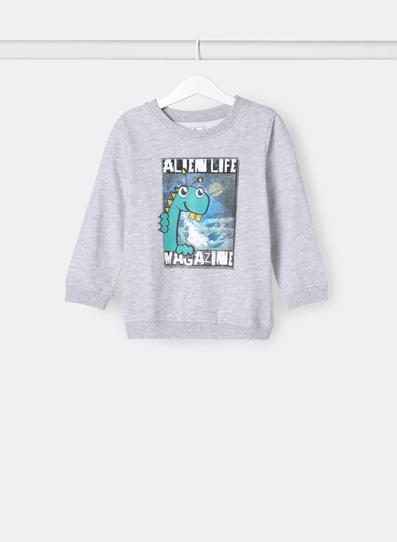 NEON Boys Sweatshirt Gray Melange  - Image 1