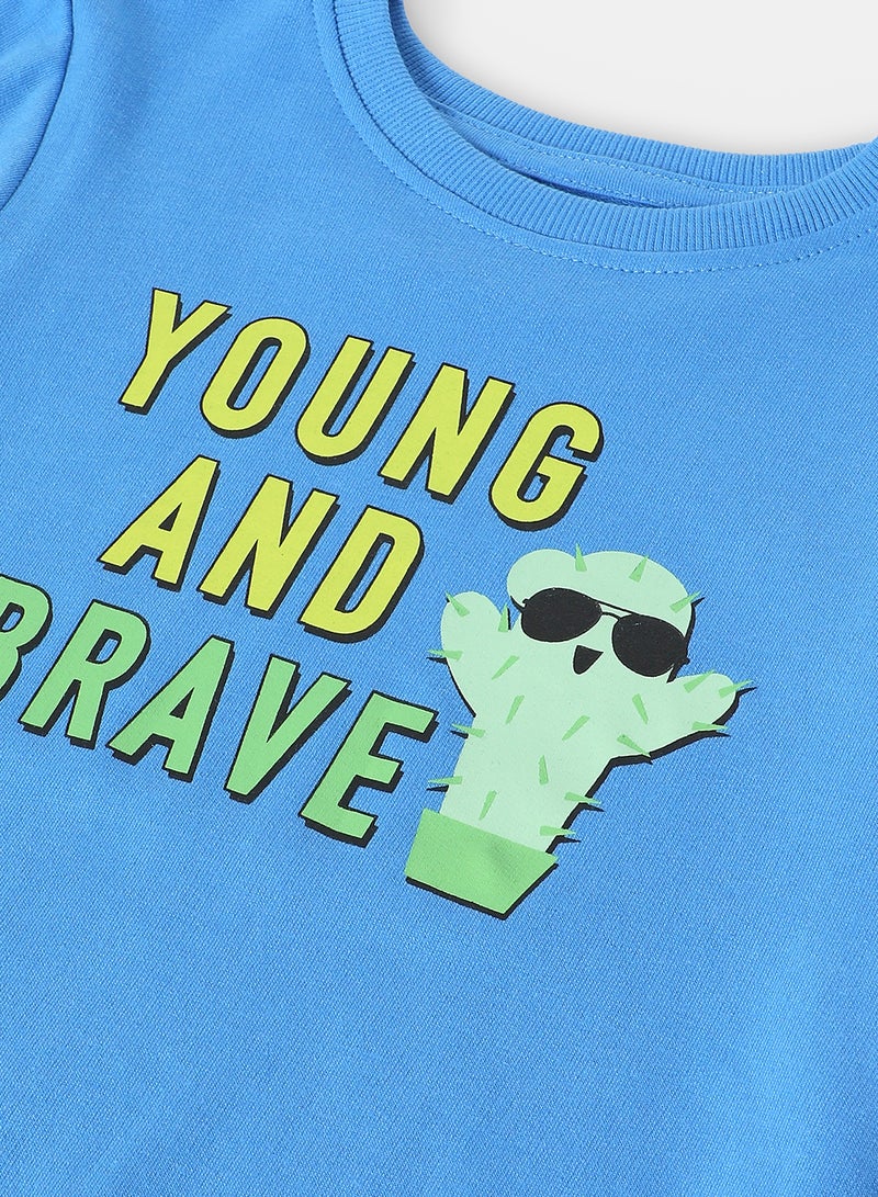 NEON Casual Round Neck Pullover Blue  - Image 4