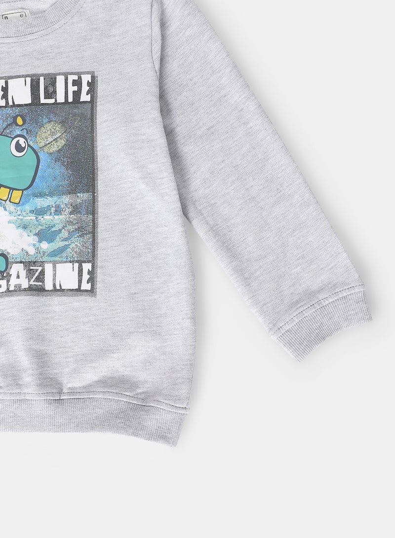 NEON Boys Sweatshirt Gray Melange  - Image 3