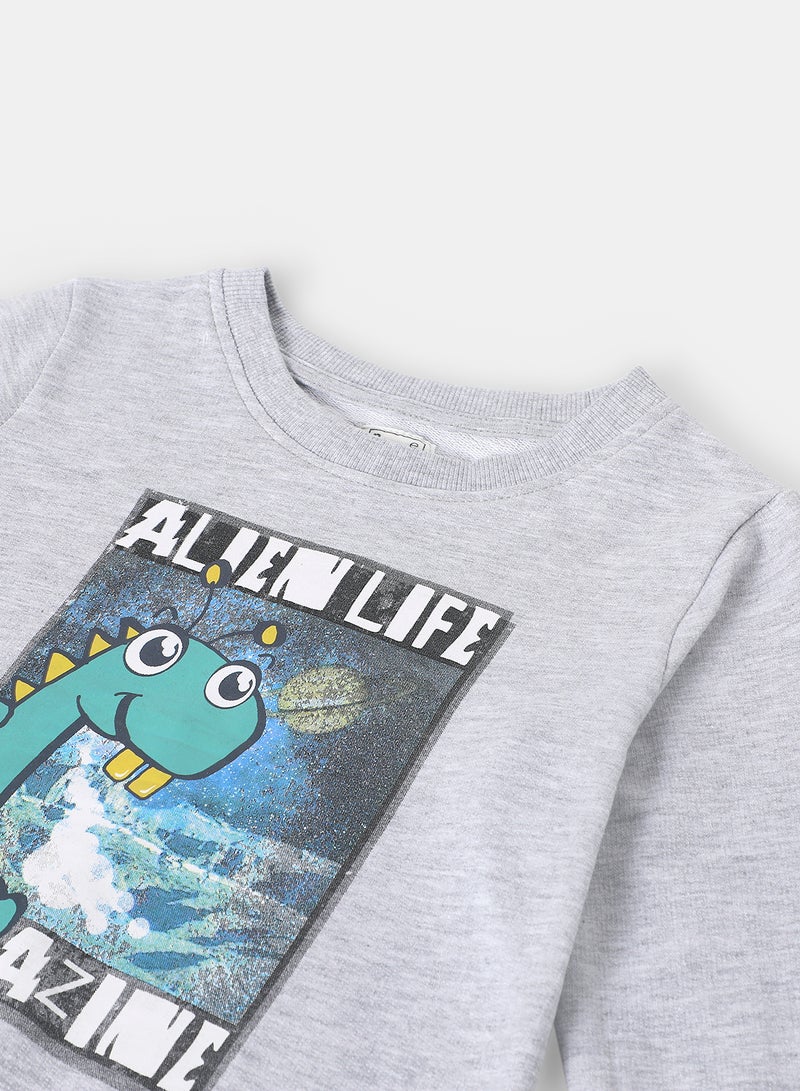 NEON Boys Sweatshirt Gray Melange  - Image 4