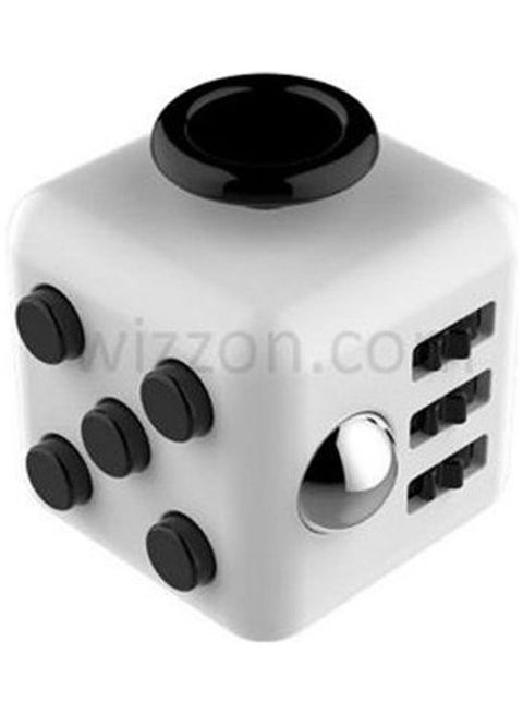 Fidget Cube White Body Black Buttons 55ginch
