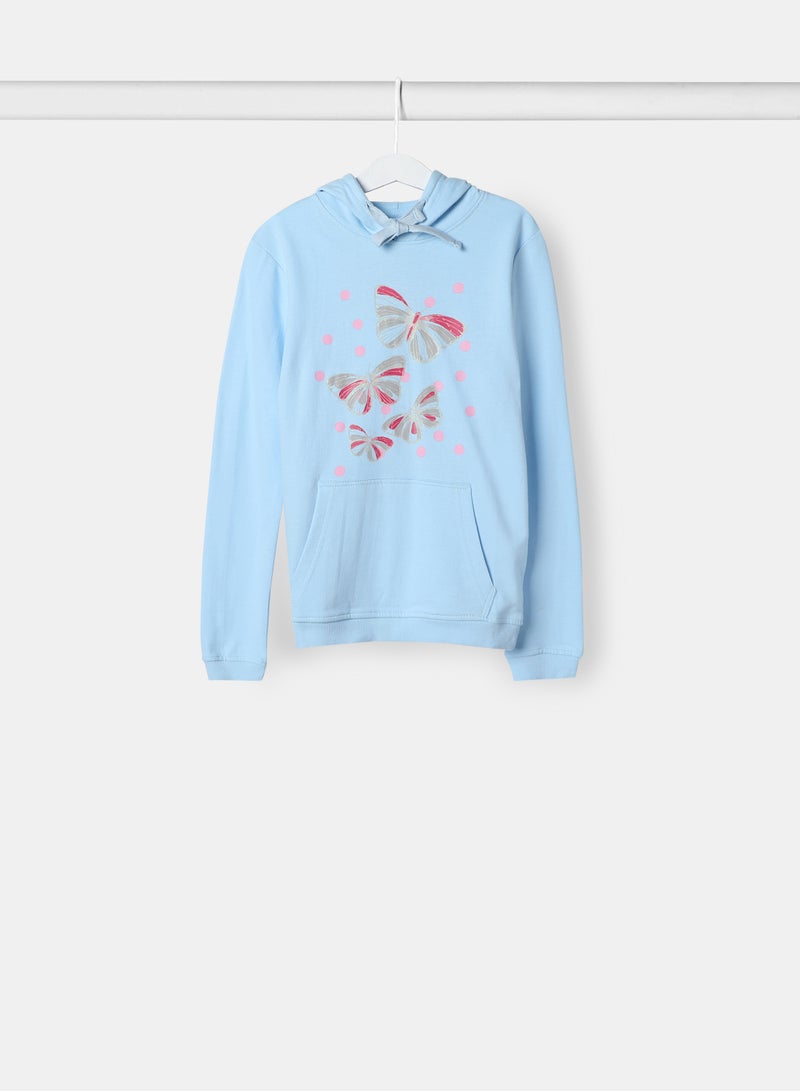 NEON Casual Long Sleeve Hoodie Blue  - Image 1