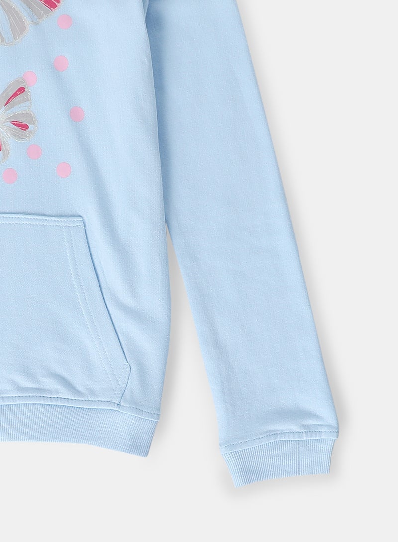 NEON Casual Long Sleeve Hoodie Blue  - Image 3