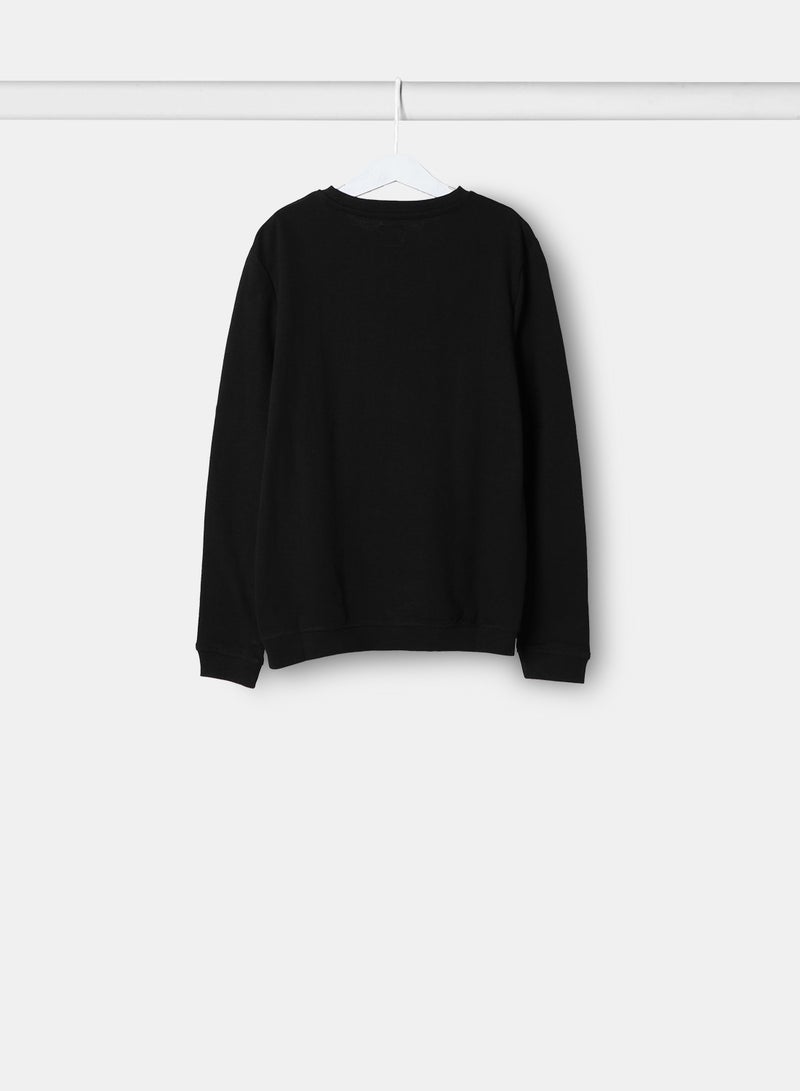NEON - Round Neck Sweatshirt Jet Black - Image 1