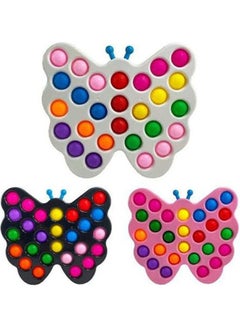 Fidget Toys Big Simple Dimple 27 Buttons Butterfly 3 Pcs 51ginch