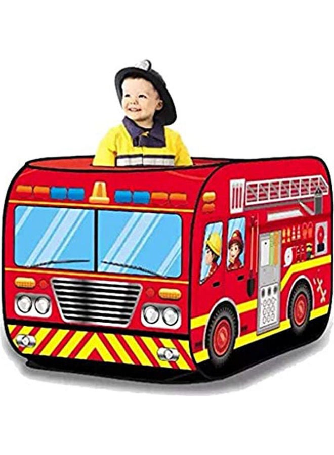 Fire Truck Play Tent For Kids With Foldable Top And Back Slots - Image 1