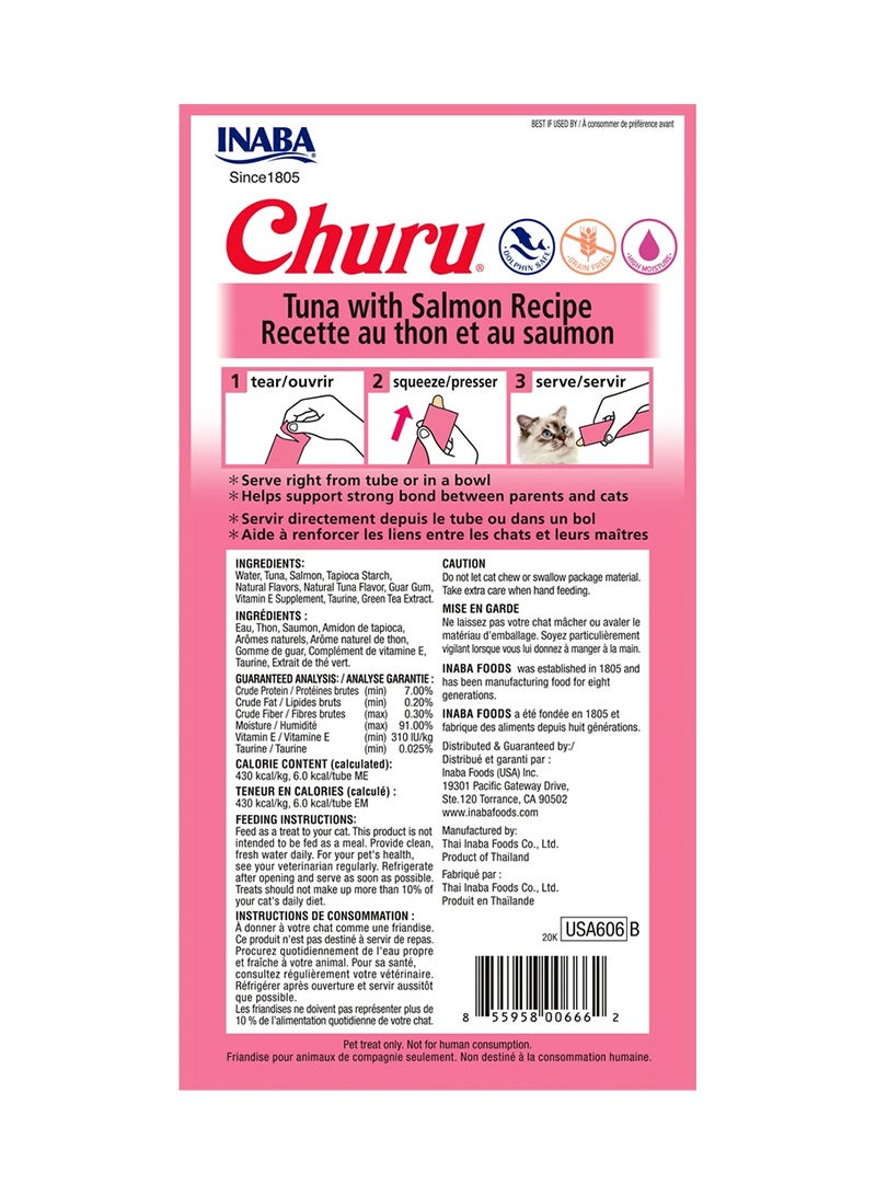 Churu Tuna With Salmon Recipe Cat Food Brown 2ounce Pack of 4 - v1634722918/N32760651A_2