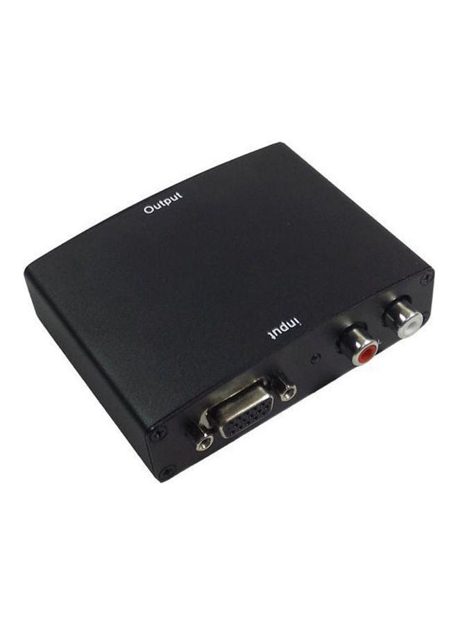 صندوق محول بمنفذ VGA إلى منفذ HDMI أسود