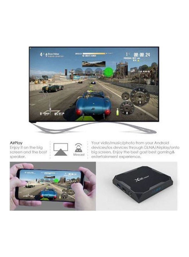 Max Plus 4Gb 64Gb 8K Android Tv Box Black