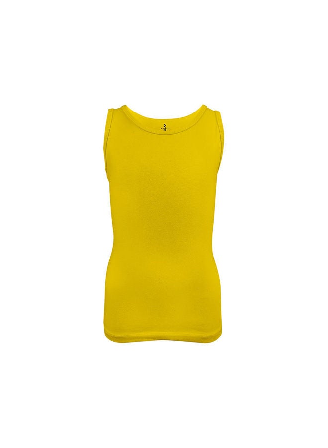 FORFIT Plain Basic Round Neck Undershirts Yellow 