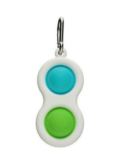 Key Chain Ring White Body Two Round Buttons Simple Dimple Fidget Toys Bmulticolour