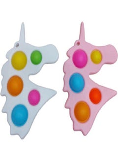 Generic Pop Fidget Toy Simple Dimple Unicorn 5 Bubble 2Pcs Multicolour 