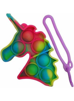 Generic Pop It Fidget Toys Sensory Keychain Unicorn Multicolour 