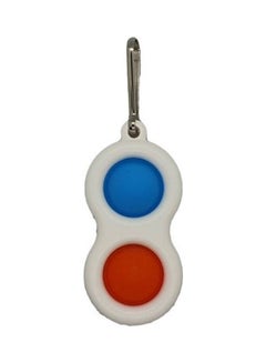 Key Chain Ring White Body Two Round Buttons Simple Dimple Fidget Toys Bmulticolour
