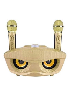 SDRD Portable Karaoke Machine Wireless tooth Speaker with 2 Mircophones Home Karaoke Support AUX TF Card U Disk sda85s4dac1 Gold  - Image 1