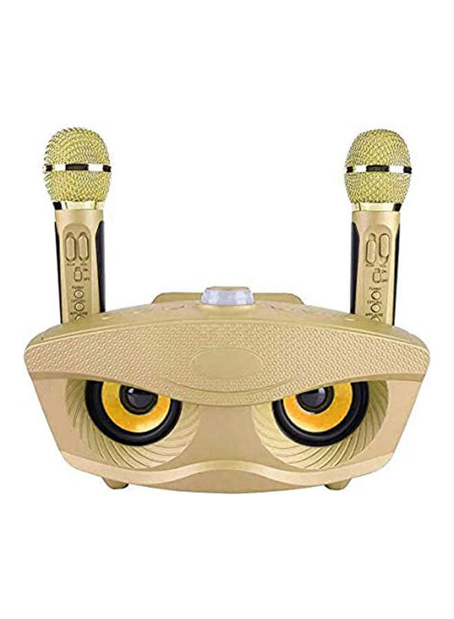 SDRD - Portable Karaoke Machine Wireless tooth Speaker with 2 Mircophones Home Karaoke Support AUX TF Card U Disk sda85s4dac1 Gold - Image 1