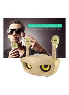 SDRD Portable Karaoke Machine Wireless tooth Speaker with 2 Mircophones Home Karaoke Support AUX TF Card U Disk sda85s4dac1 Gold  - Image 2
