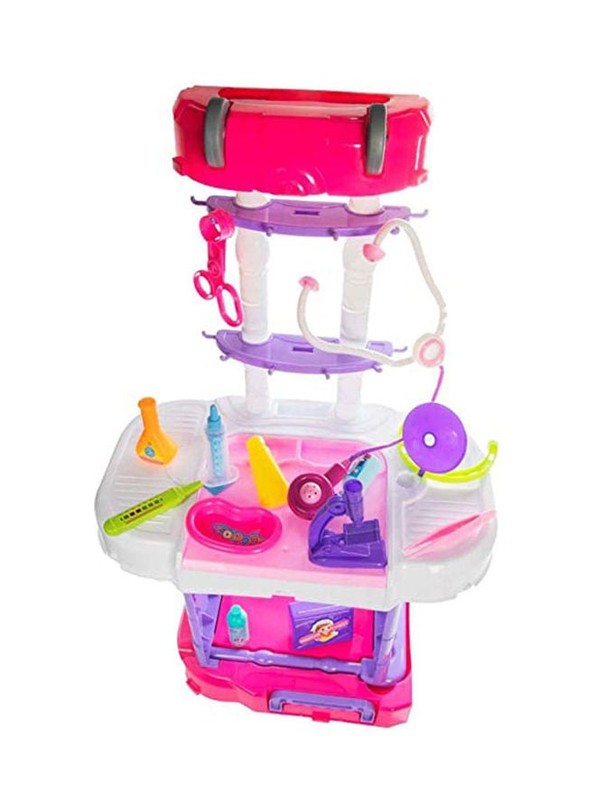 مجموعة ليتل دكتور مكونة من 38 قطعة مع أضواء و3 أنواع من الأصوات أدوات طبية مع ملصقات متعددة الألوان