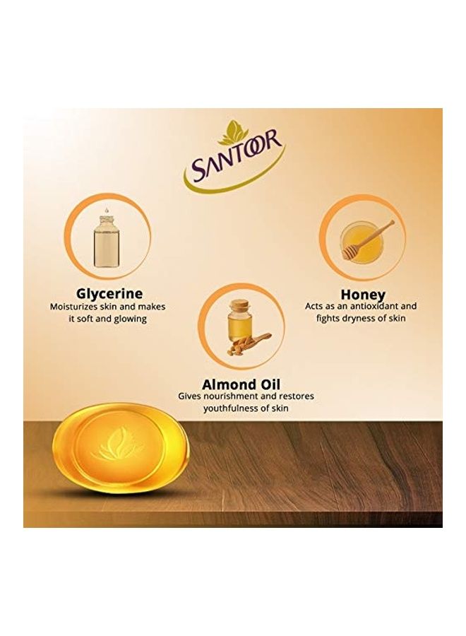 سانتور Pack Of 6 Pureglo Glycerine Bath Soap With Almond Oil Yellow 750grams - Image 5