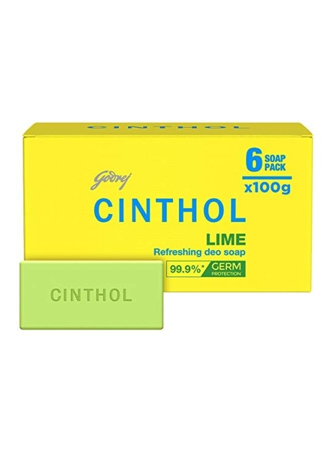 Cinthol Pack Of 6 Lime Bath Soap 600grams - Image 1