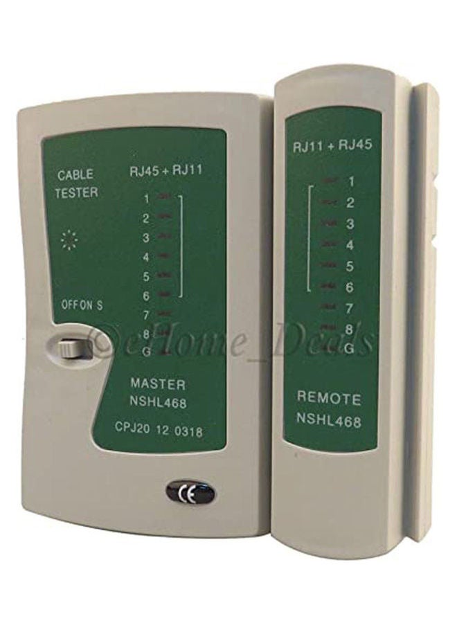 Rj45 Cat5E Cat6E Rj11 Rj12 Ethernet Network Lan Wire Cable Tester Testing Tool White  - Image 1
