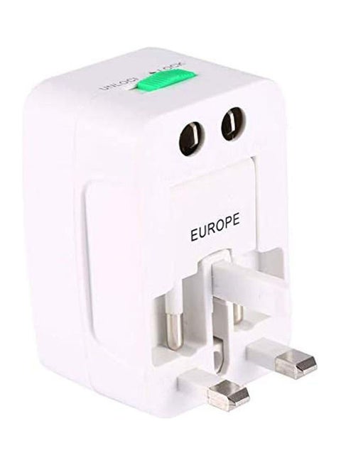 Universal World Wide Travel Charger Adapter Plug All-In-One Ac Power Socket Adapter Converter Us Uk Au Eu Plug White