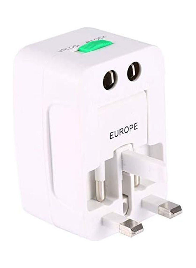Universal World Wide Travel Charger Adapter Plug All-In-One Ac Power Socket Adapter Converter Us Uk Au Eu Plug White
