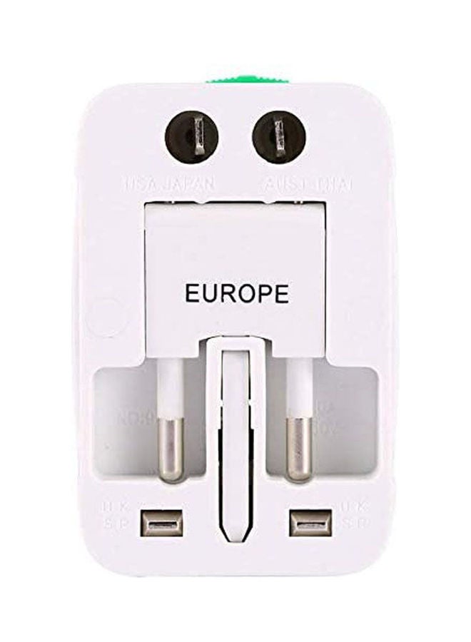Universal World Wide Travel Charger Adapter Plug All-In-One Ac Power Socket Adapter Converter Us Uk Au Eu Plug White
