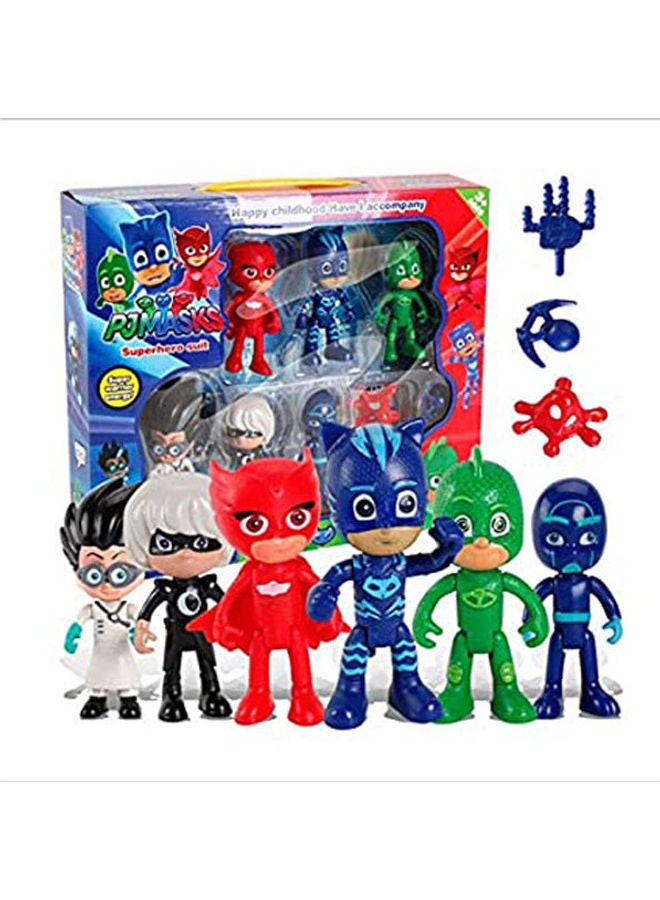 6Pcs/Lot Pj Masks Cloak Action Figures Doll Toy