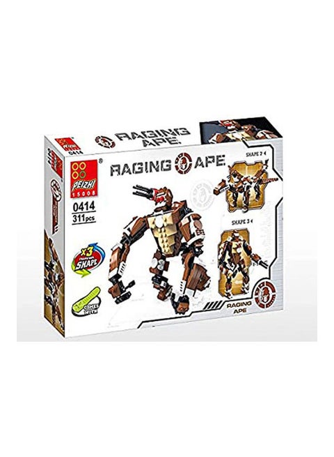 Building & Construction Block Blocks 3 In 1 Raging Monkey Shape 311 Pcs