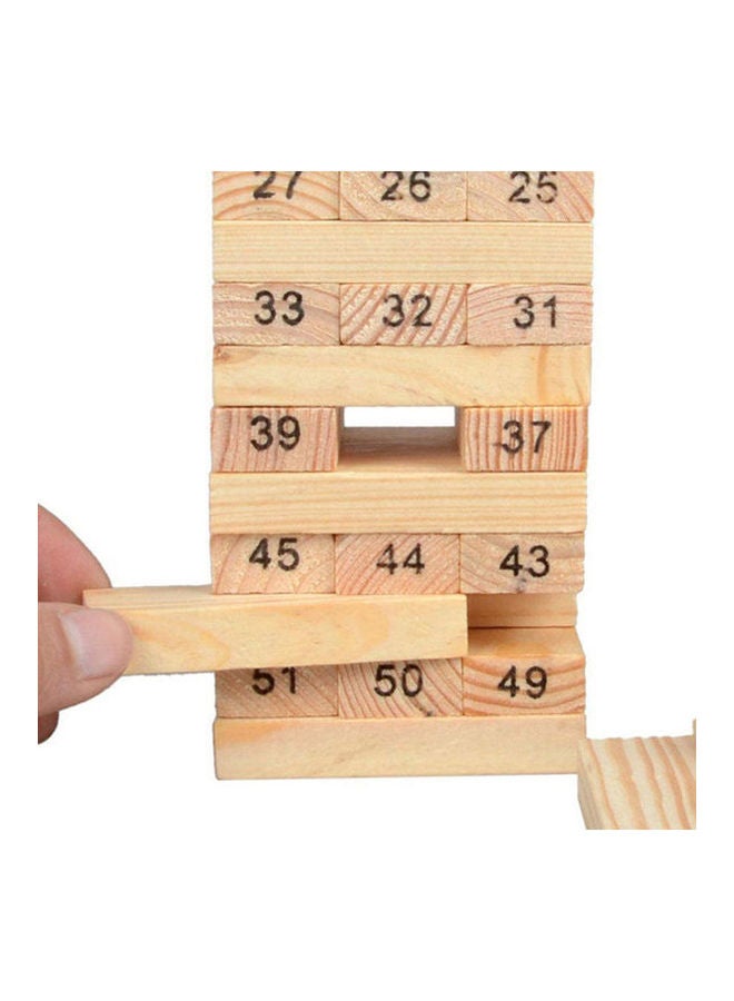54Pcs Wooden Tower Hardwood Building Blocks Toy Domino Jenga Game Toys  - Image 2
